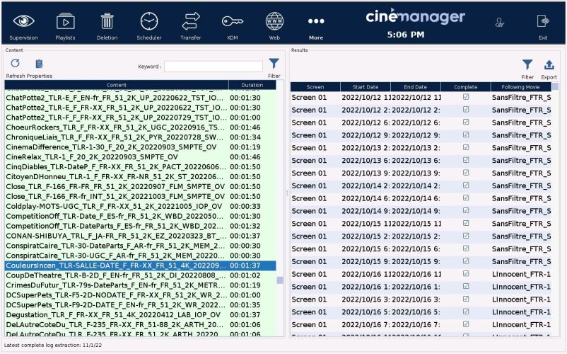 SMPTE LOG REPORTS